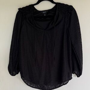 Simply Vera Vera Wang Black Textured Blouse